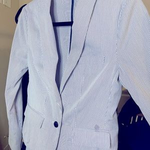 Express Striped blue and white blazer